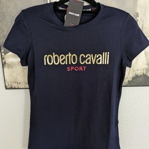 Roberto Cavalli Sparkle Crew Neck 90% Cotton 10% Spandex Size Medium Nwt ❤️